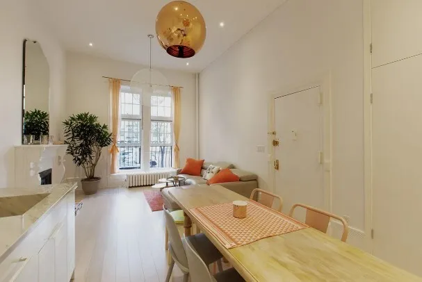 a kitchen with a stove and a cabinets