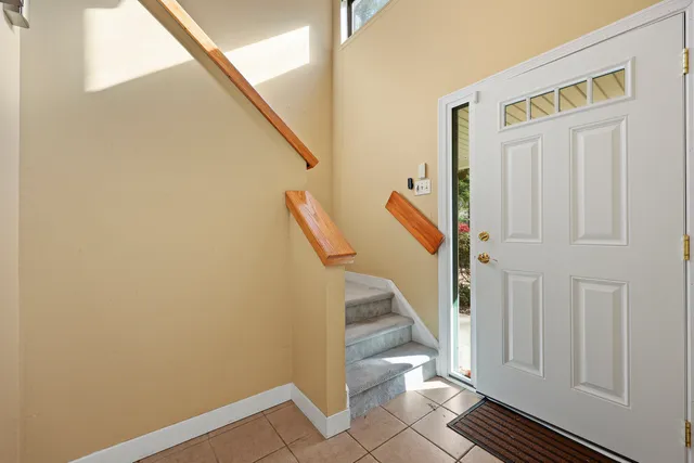 a view of entryway with wooden floor