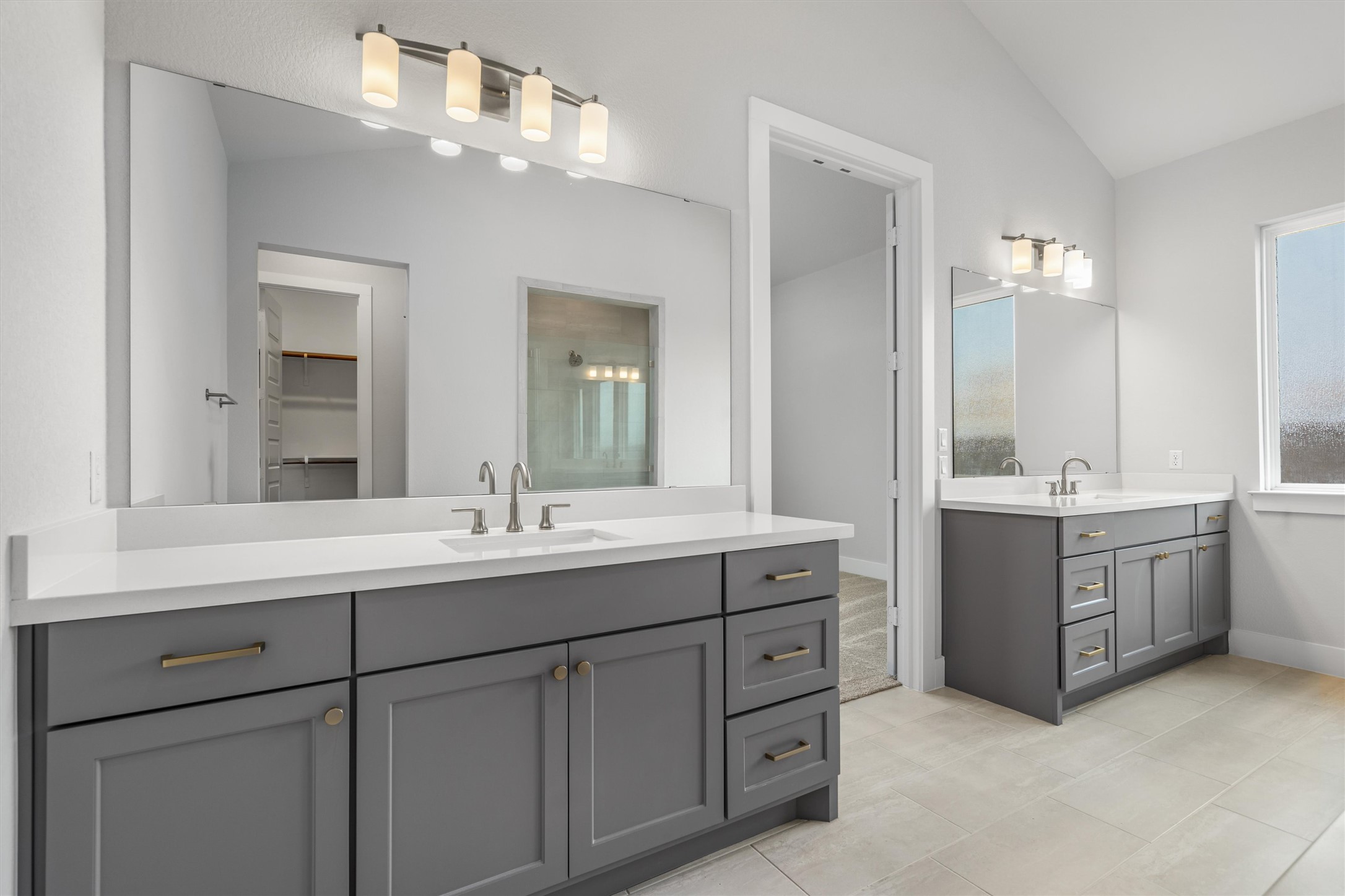 8516 Picnic House Path Austin, TX 78744 - Photo 19 of 39 a bathroom with a double vanity sink mirror and double