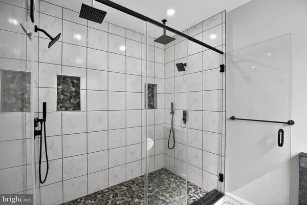 a bathroom with a shower
