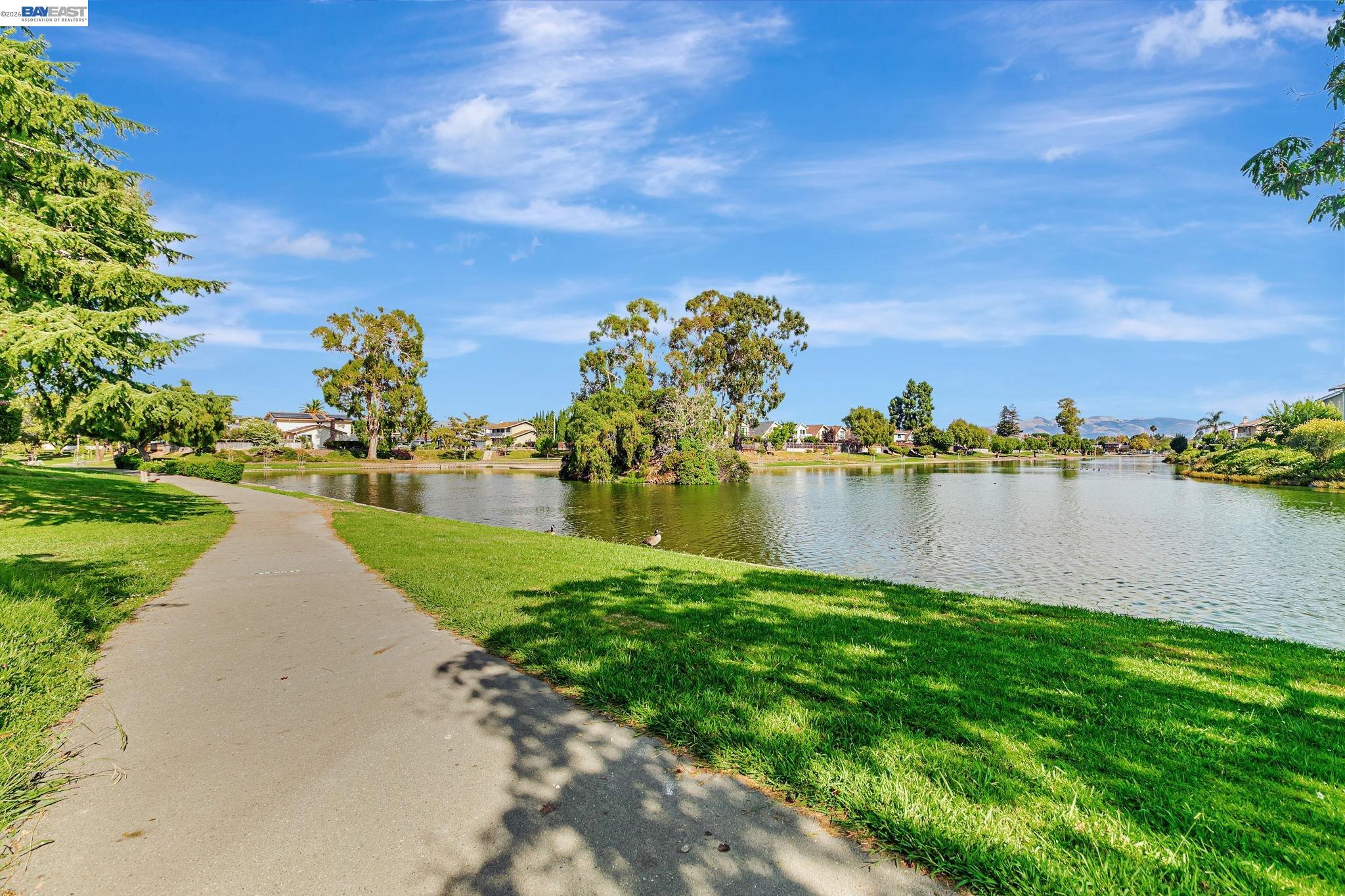 5136 Ramsgate Drive Newark, CA 94560 - Photo 50 of 59 a view of a lake with houses in the back