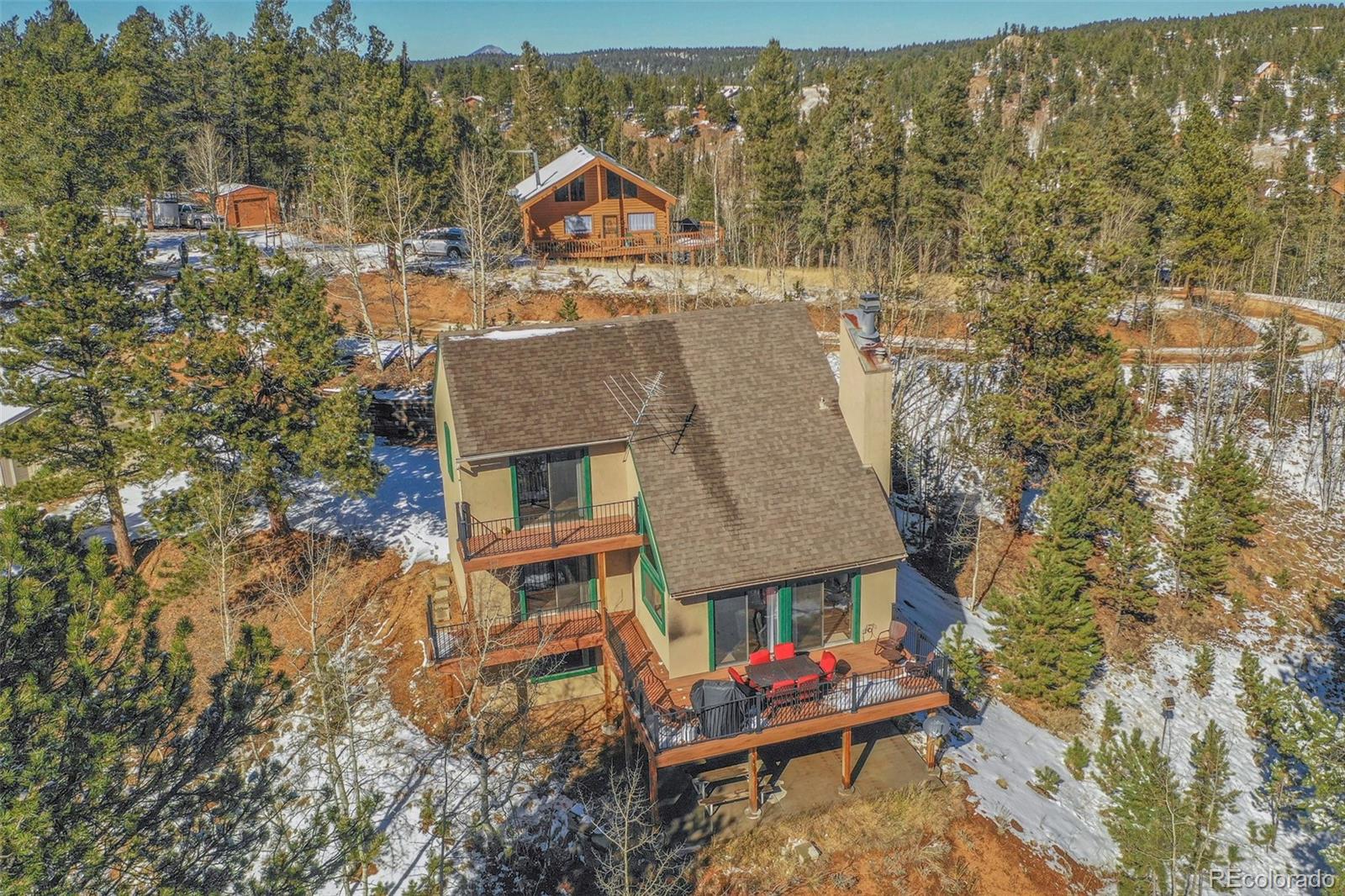 170 Ridge Road Divide, CO 80814 - Photo 42 of 50 an aerial view of residential houses with outdoor space and trees