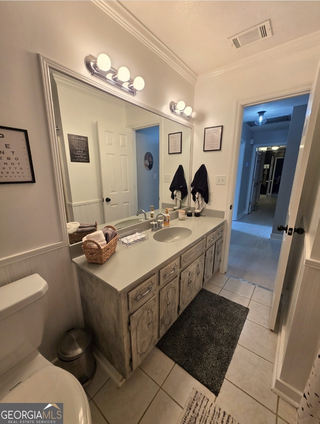 110 Maggie Court Leesburg, GA 31763 - Photo 49 of 64 a bathroom with a sink a mirror and a toilet