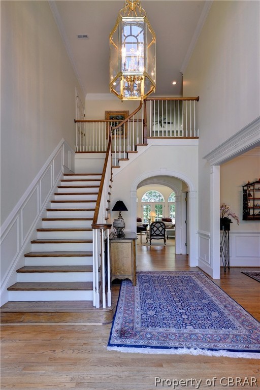 1632 River Ridge Williamsburg, VA 23185 - Photo 5 of 49 a view of an entryway wooden floor and a chandelier