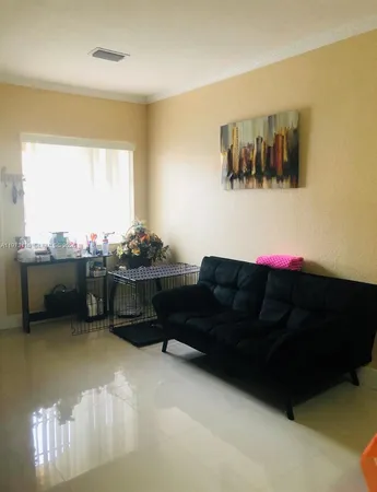 a living room with furniture