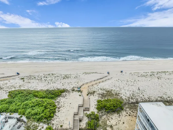 a view of beach and ocean
