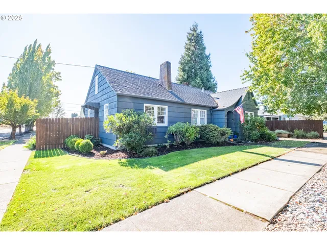 a view of backyard with green space