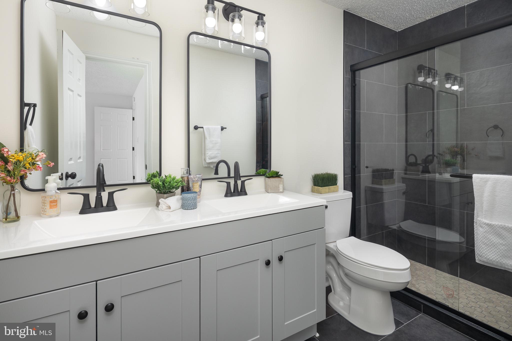 21009 Timber Ridge Terrace, Unit 203 Ashburn, VA 20147 - Photo 1 of 38 Modern elegance in a serene bathroom.