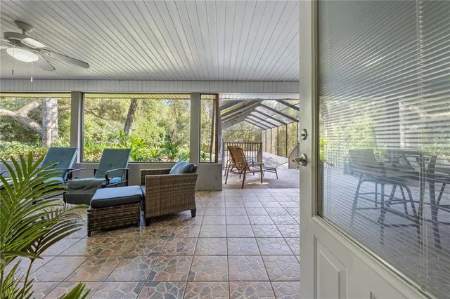 a view of backyard with green space