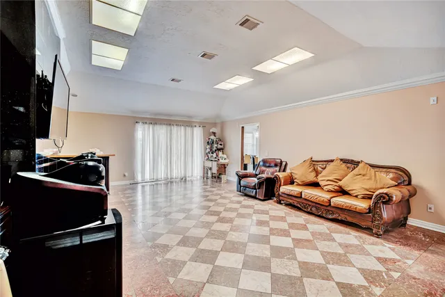 a living room with furniture