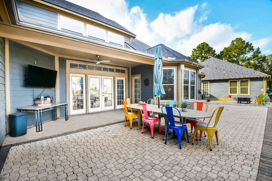 3680 Eula Morgan Road Katy, TX 77493 - Photo 38 of 50 This home is made for entertainment and family enjoyment inside and out (seasonally) so bring your inside lifestyle, outside, for al fresco dining in warm, balmy weather! Paverstone for pool decking.