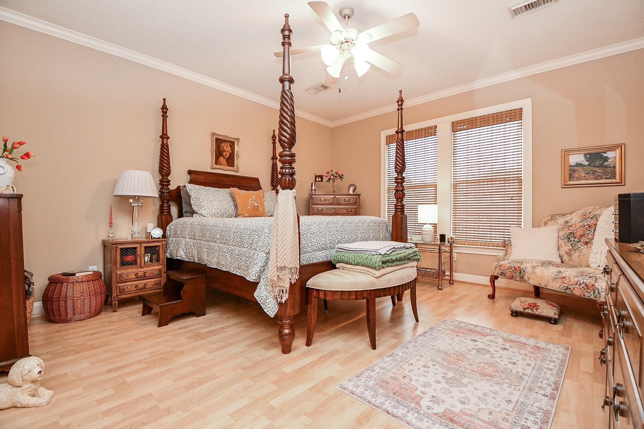 3680 Eula Morgan Road Katy, TX 77493 - Photo 47 of 50 a bedroom with furniture and a wooden floor