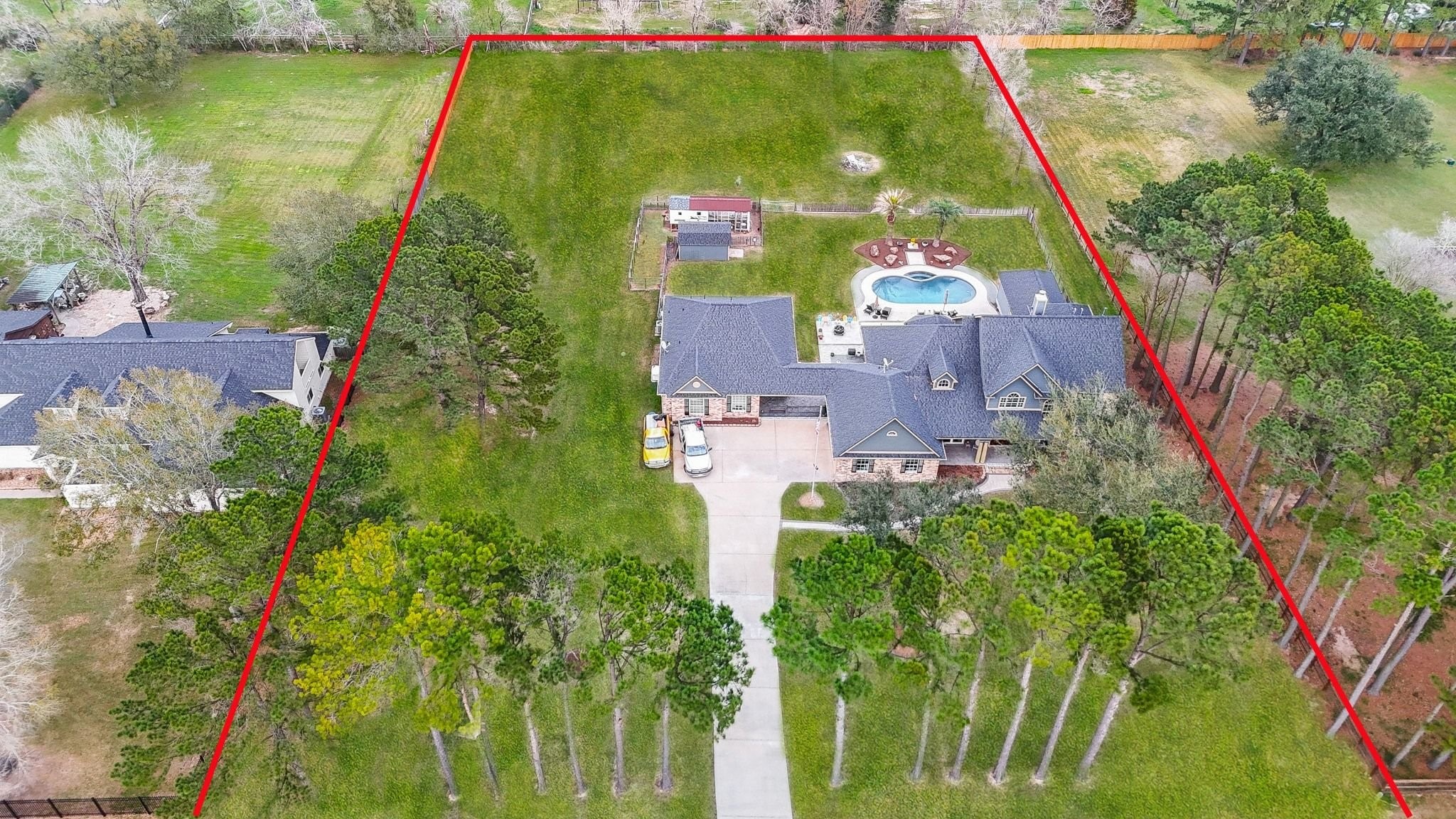 3680 Eula Morgan Road Katy, TX 77493 - Photo 9 of 50 an aerial view of residential houses with outdoor space and trees