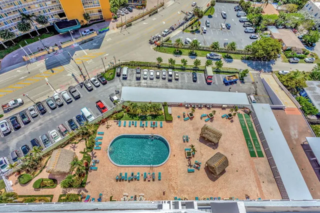 front view of a building with a yard