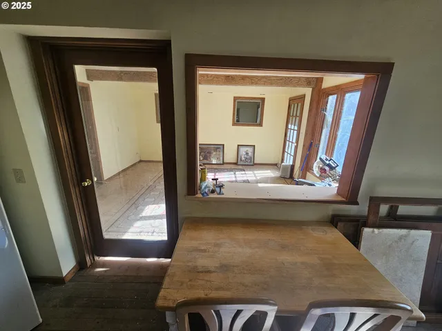a view of balcony with furniture