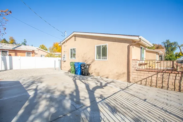 a view of a house with a patio