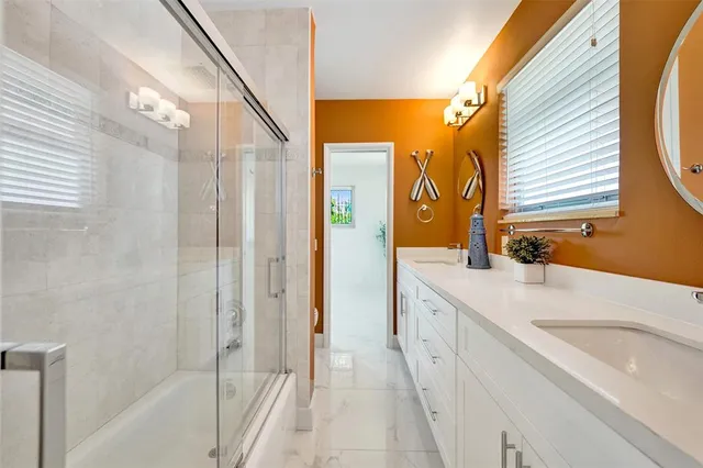 a view of a garden with a tree