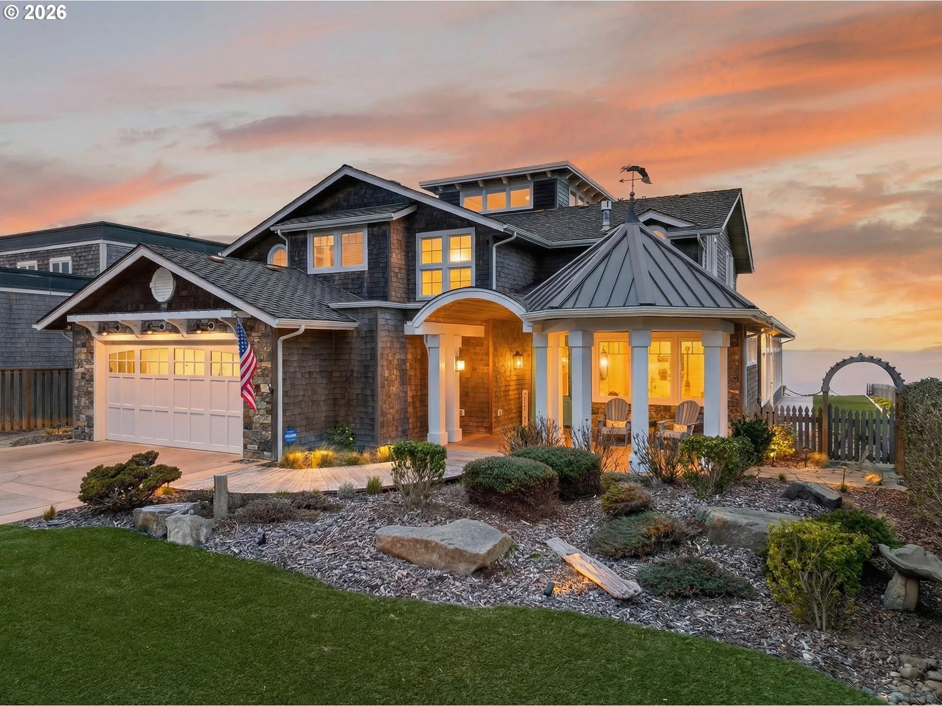 525 Point Avenue Depoe Bay, OR 97341 - Photo 3 of 47 a front view of a house with a yard