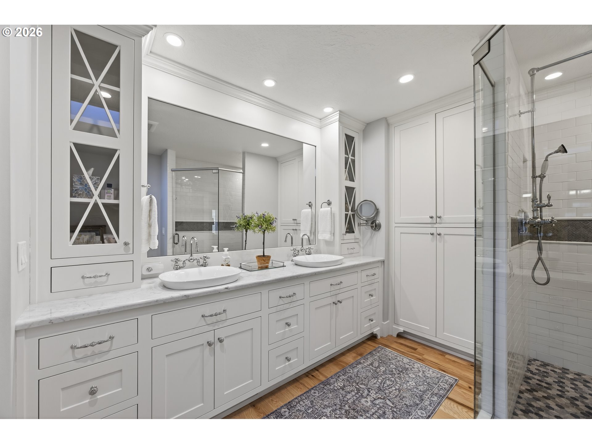 525 Point Avenue Depoe Bay, OR 97341 - Photo 32 of 47 a bathroom with a double vanity sink mirror and double