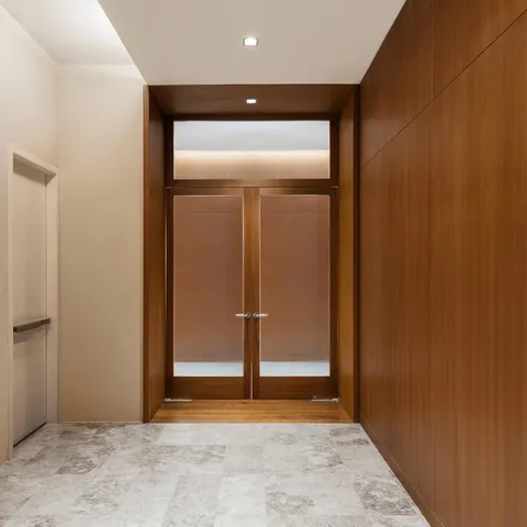 en empty room with a door