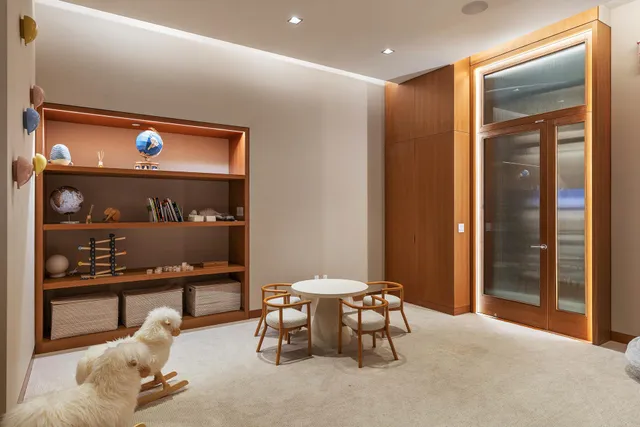 a workspace with furniture