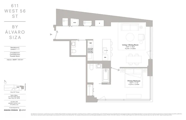 $1,315,000 | 611 West 56th Street, Unit 3A | Hell's Kitchen