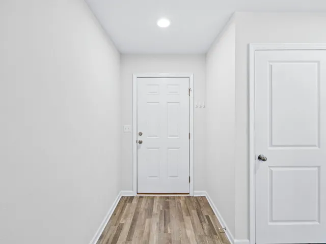 an empty room with windows