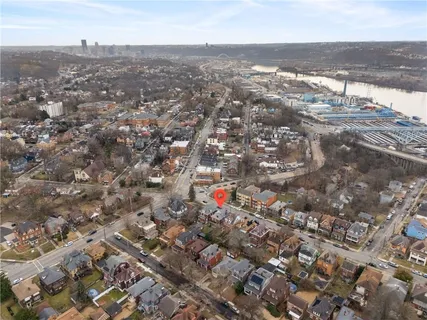 an aerial view of multiple house