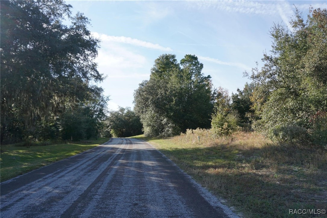 Road view going west from lot