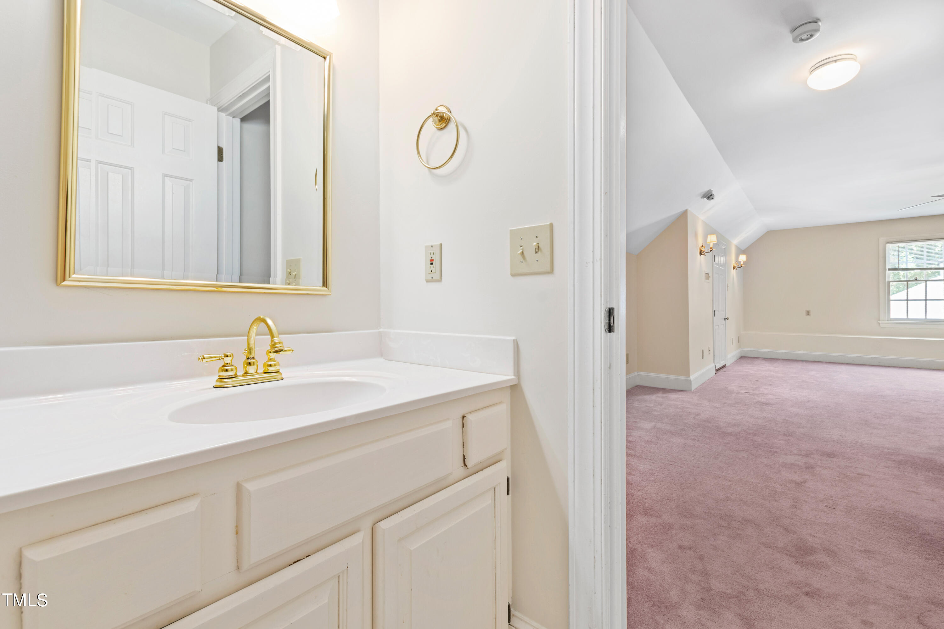 605 Chalfant Court Raleigh, NC 27607 - Photo 29 of 37 a bathroom with a sink and a mirror