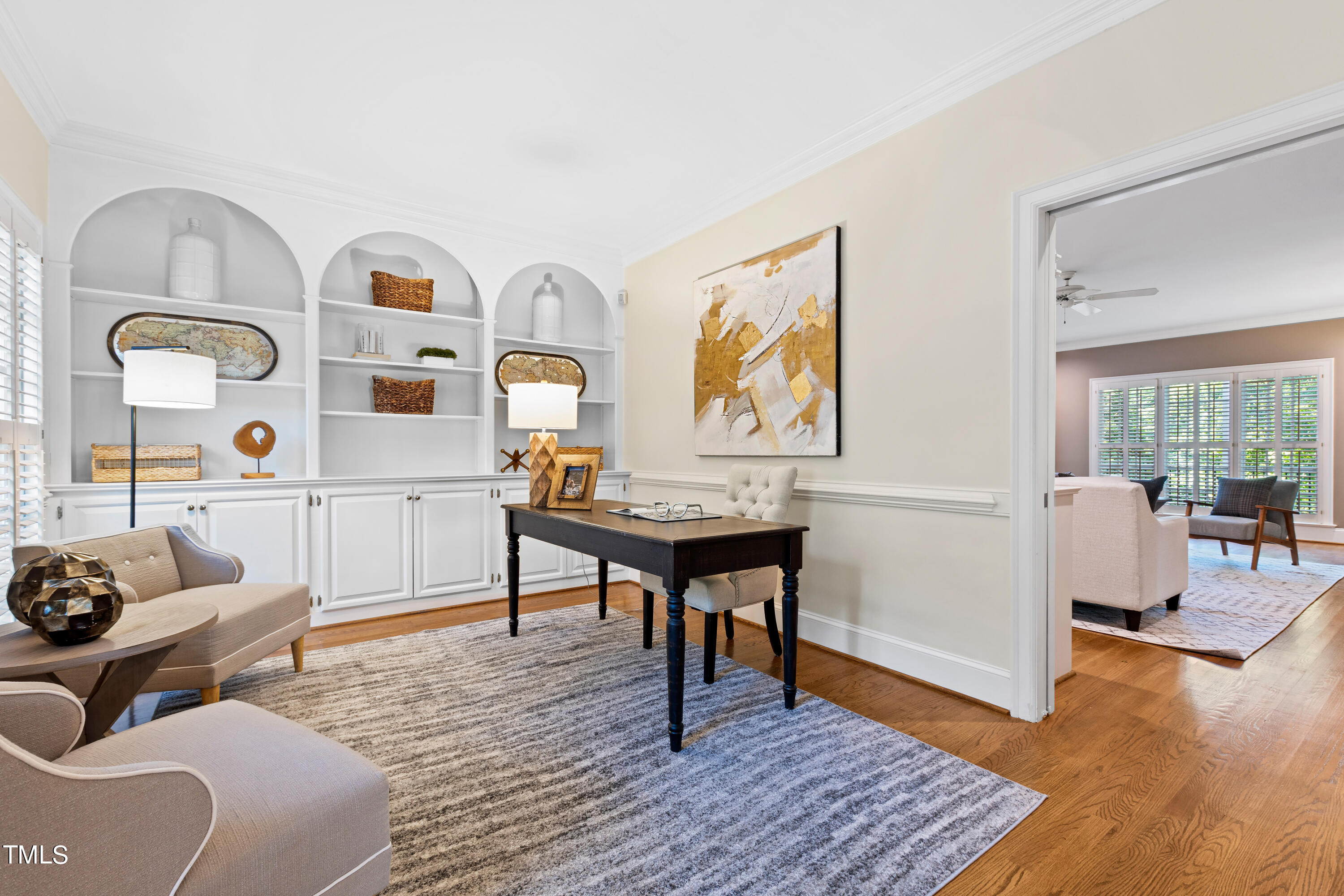 605 Chalfant Court Raleigh, NC 27607 - Photo 6 of 37 a living room with furniture and wooden floor