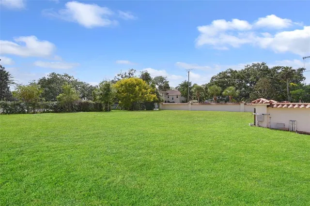 a view of a park with large trees and a big yard