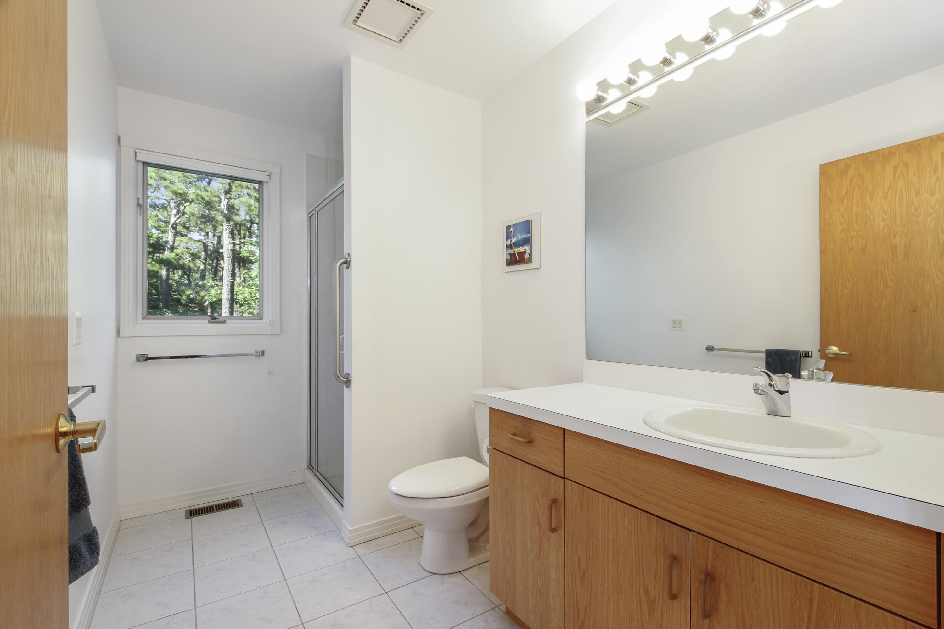 164 Long Pond Road Wellfleet, MA 02667 - Photo 18 of 33 a bathroom with a sink a toilet and a mirror