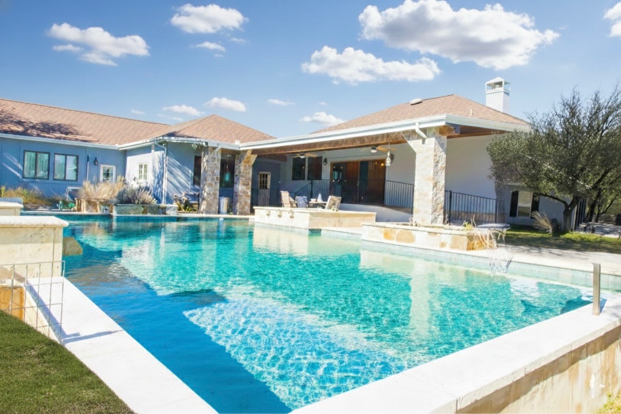 1159 Astral Point Spring Branch, TX 78070 - Photo 27 of 38 a view of a swimming pool with a patio