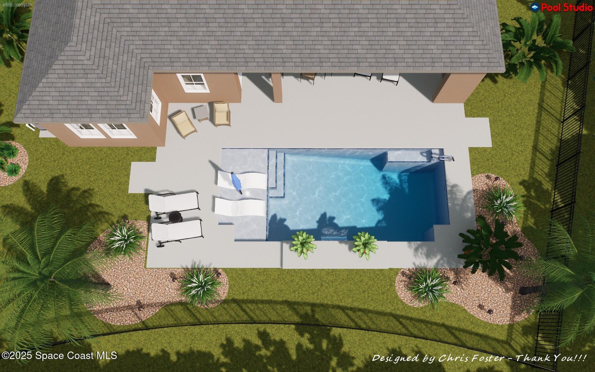 8348 Gullen Drive Melbourne, FL 32940 - Photo 44 of 58 an aerial view of a house with a yard