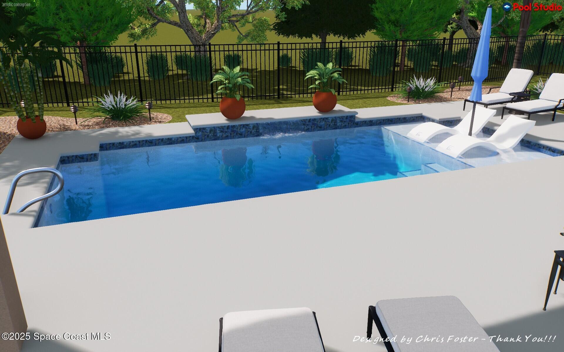 8348 Gullen Drive Melbourne, FL 32940 - Photo 46 of 58 Pool Rendering