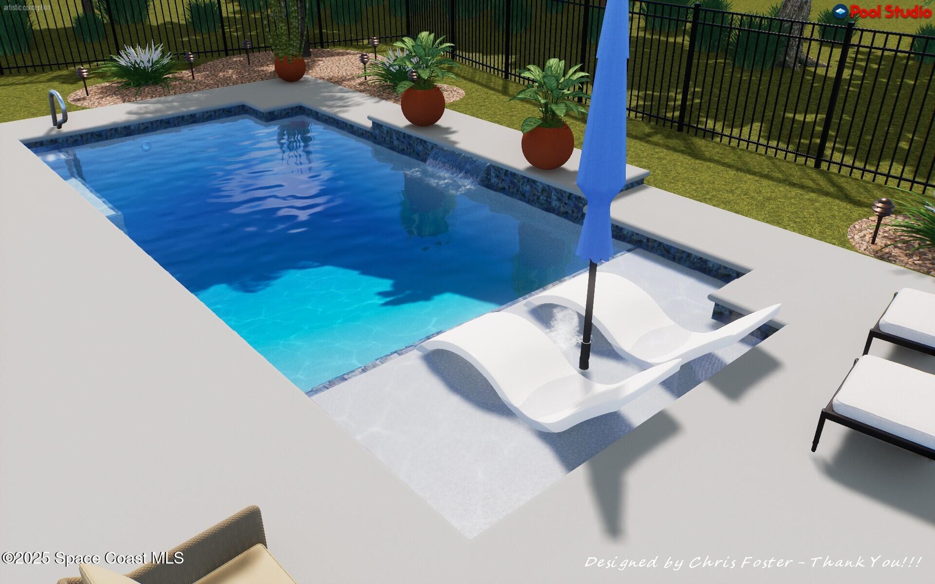 8348 Gullen Drive Melbourne, FL 32940 - Photo 47 of 58 Pool Rendering