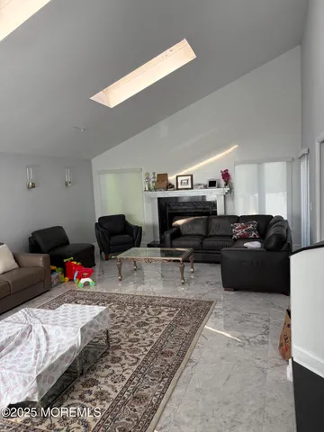 a living room with furniture and a couch