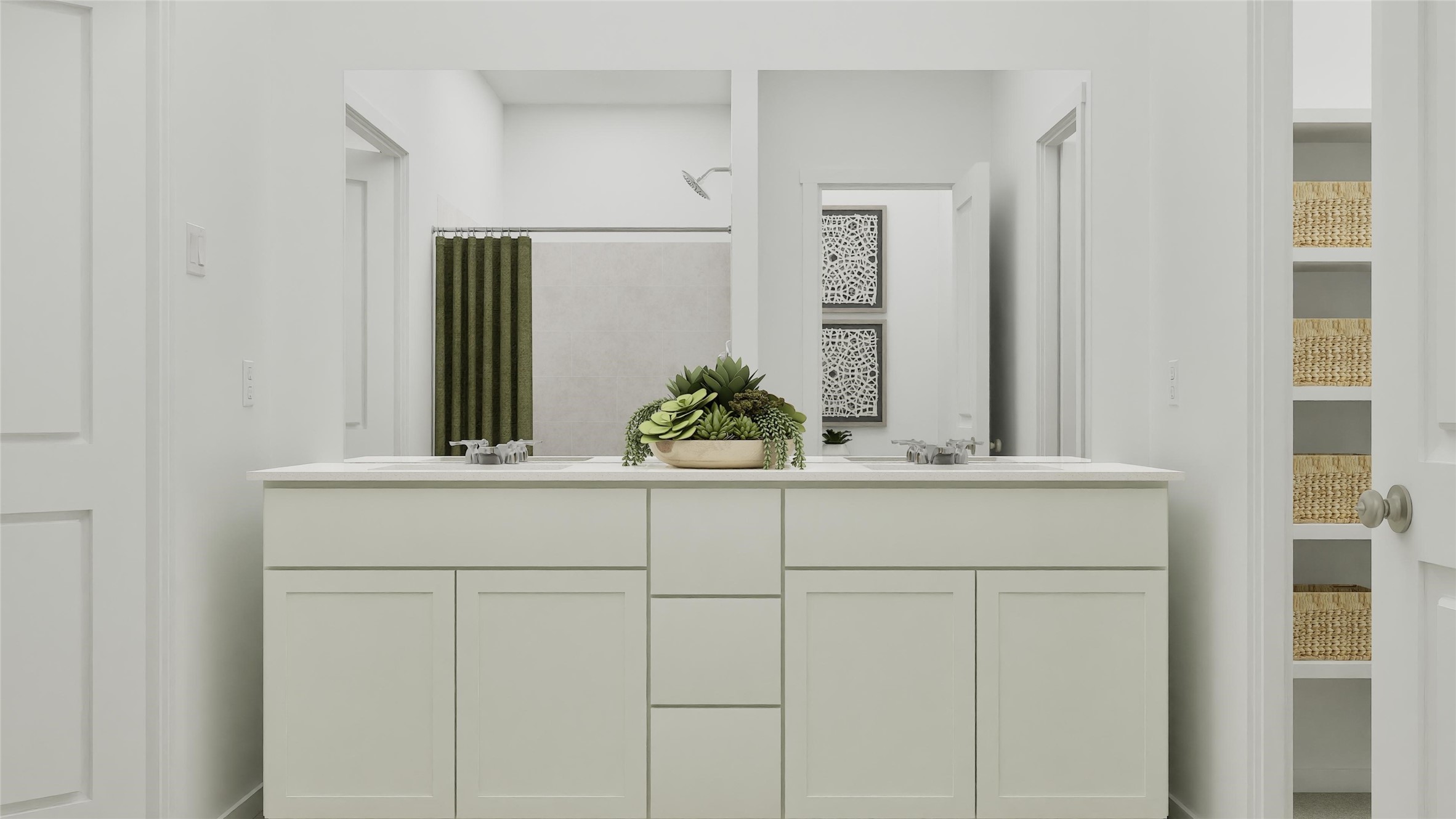 1610 Windrose Bend Angleton, TX 77515 - Photo 14 of 24 a bathroom with a sink and mirror