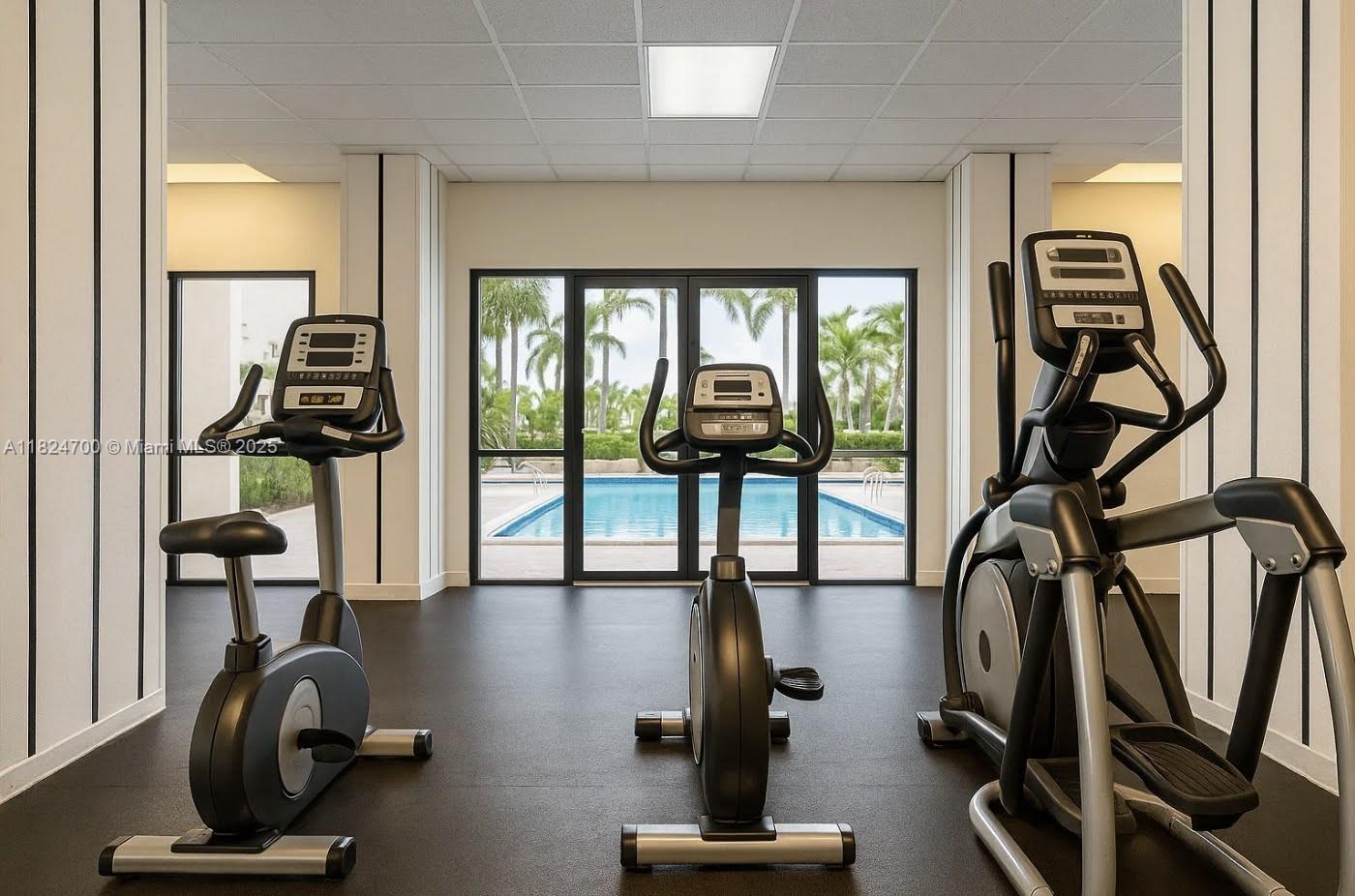 2750 Northeast 183rd Street, Unit 2103 Aventura, FL 33160 - Photo 23 of 30 a view of a room with gym equipment
