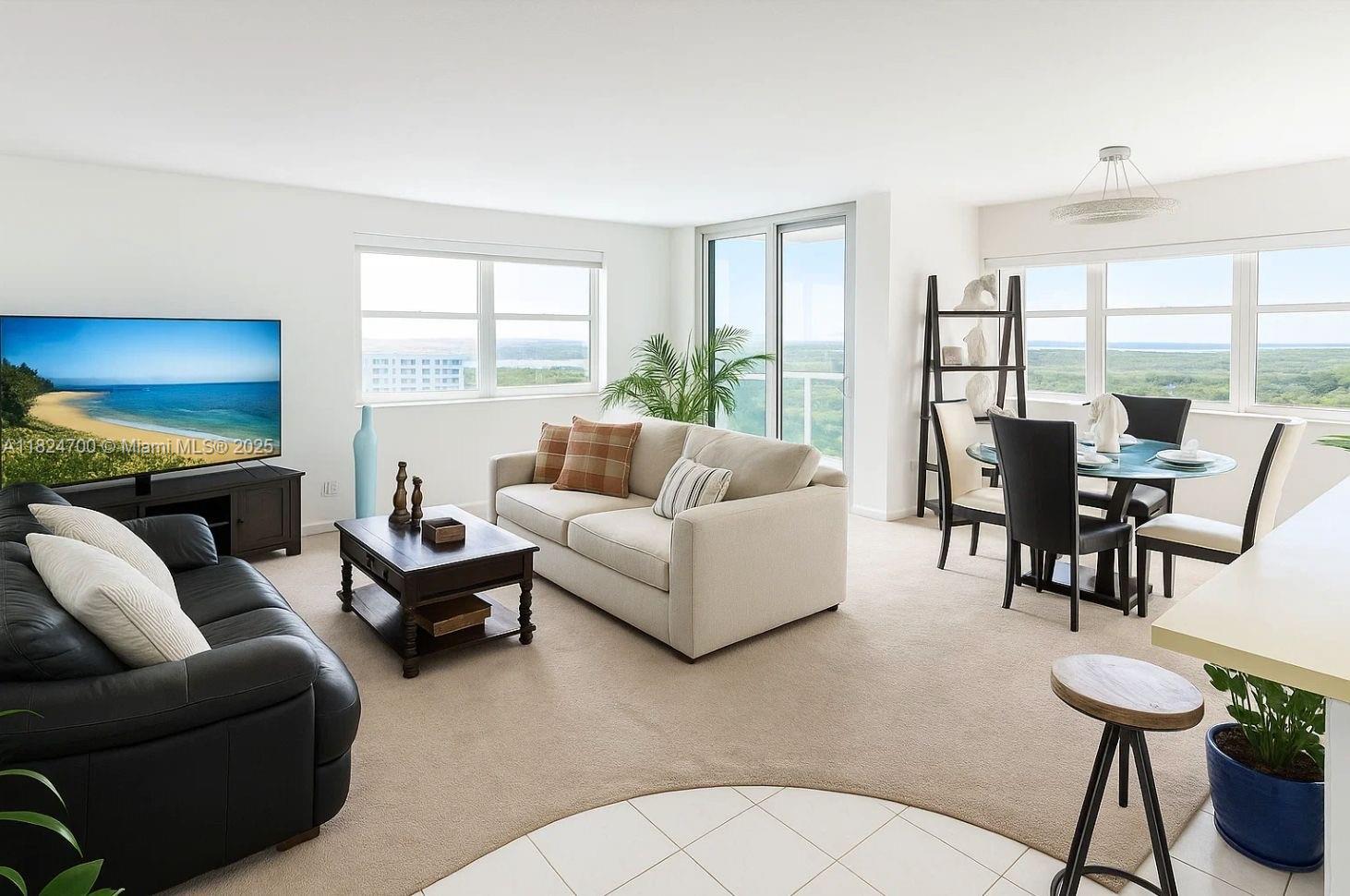 2750 Northeast 183rd Street, Unit 2103 Aventura, FL 33160 - Photo 3 of 30 a living room with furniture and a large window