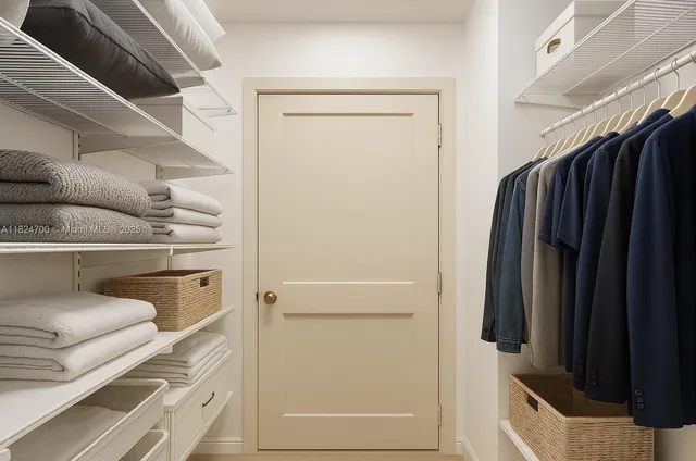 a building with table and chairs