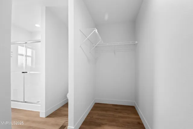 a view of small space with racks on the wall