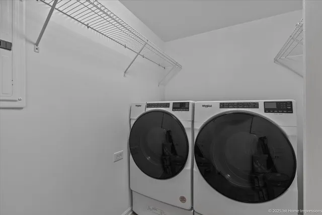 a close up view of washer and dryer