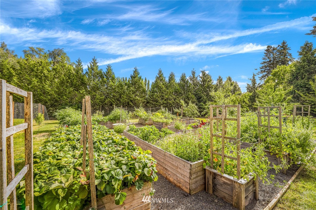 2287 East Hemmi Road Bellingham, WA 98226 - Photo 32 of 35 a view of a garden with an outdoor seating