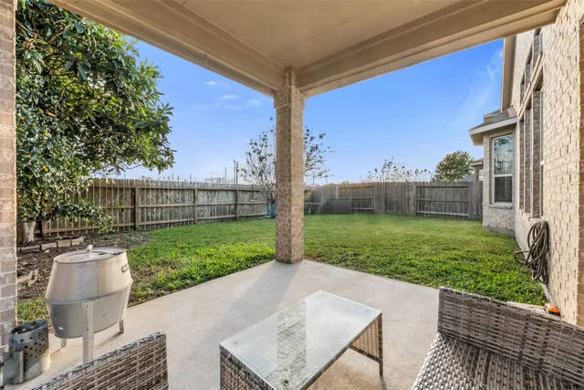 a view of a backyard with a garden and plants