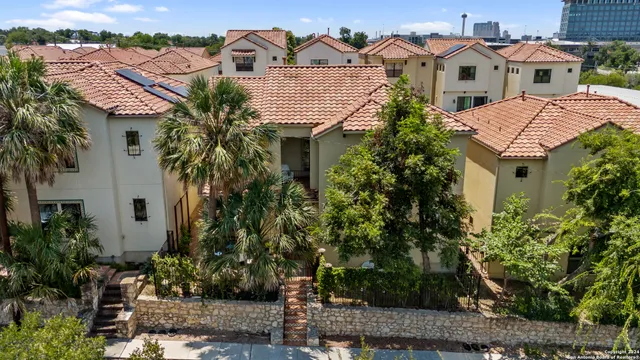 an aerial view of a house