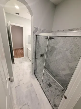 a bathroom with a shower