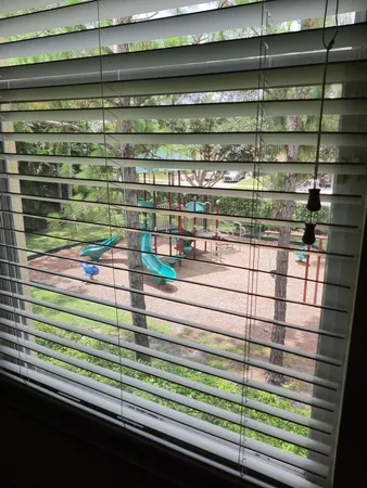 a view of a garden with an outdoor space