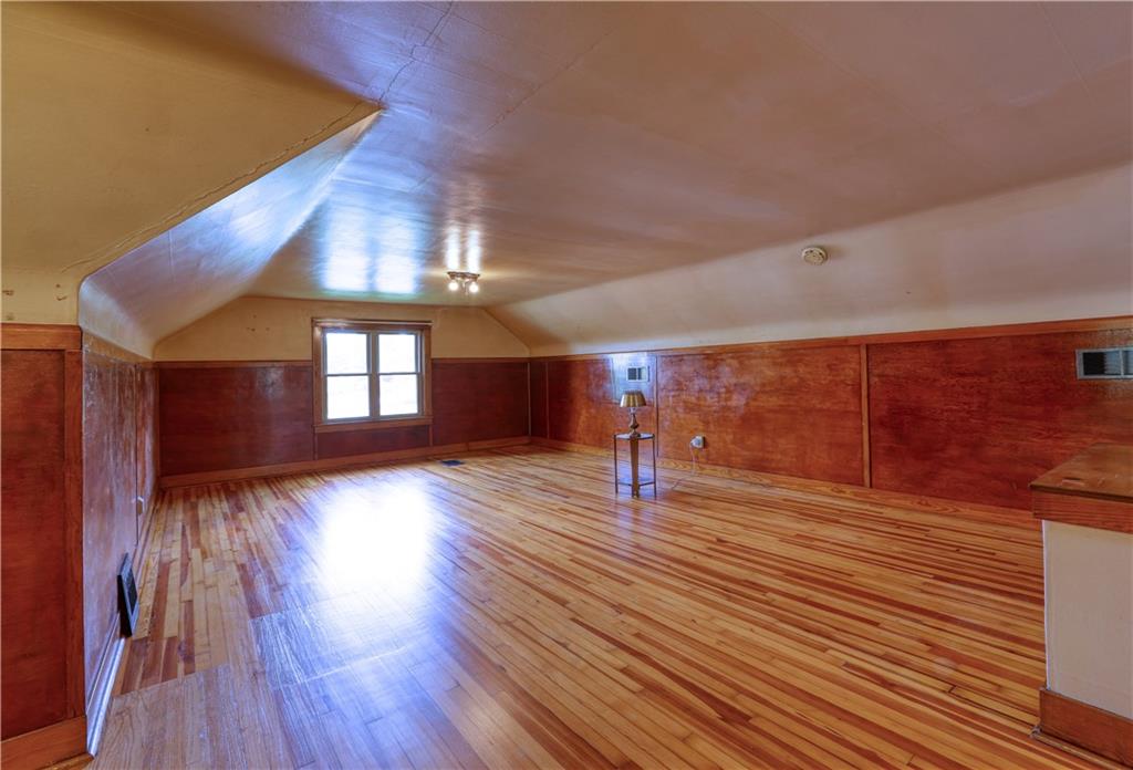 The upper level has been used as a bedroom/living space.